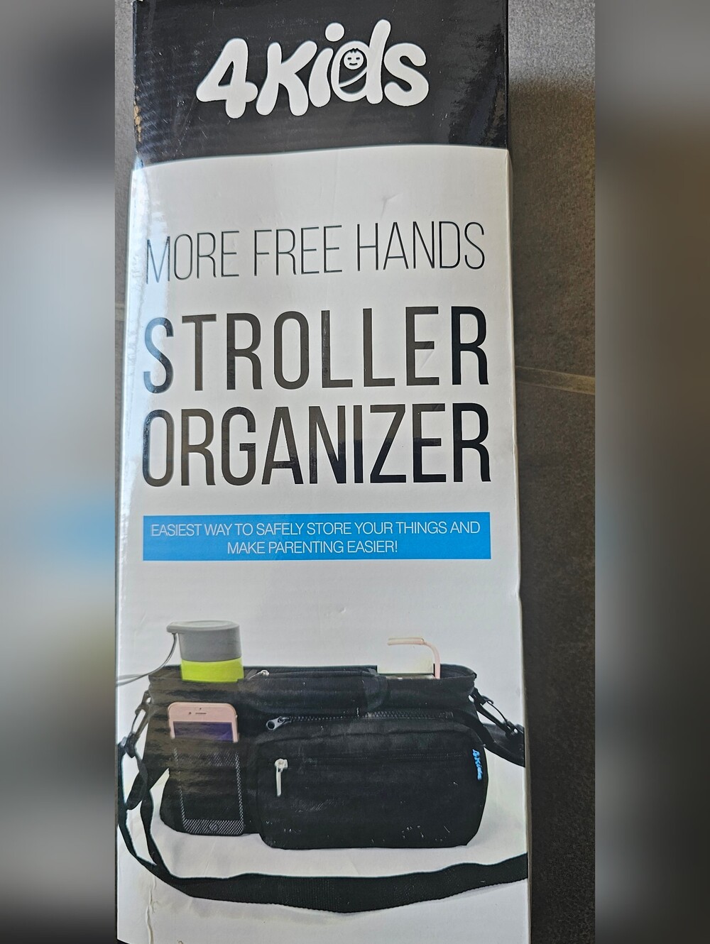 NWT 4Kids Universal Stroller Organizer Bag Black